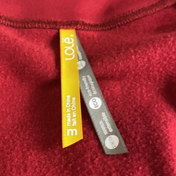 LOLE Red Sasmita Fleece Wrap Sweater Top Medium Athleisure Lounge Yoga Athletic - Picture 8 of 8